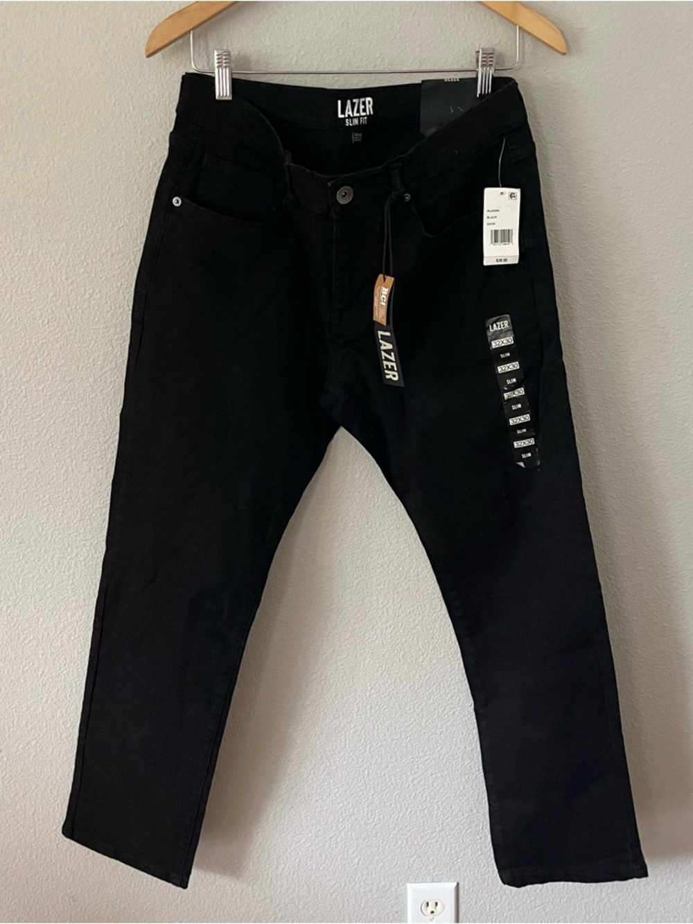 Lazer Slim Fit Men's Jeans Size 32x30 Black NWT